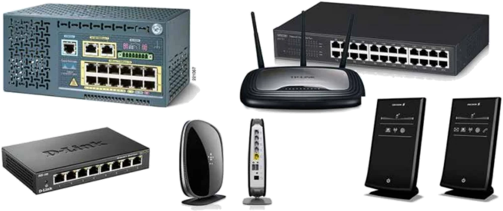 Network switches, wireless router, access points and IP devices